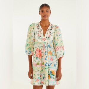 FARM Rio Multicolor Floral Dress with Tassels
